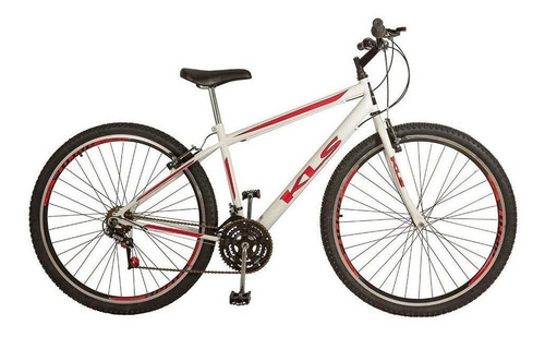 Mountain bike KLS Sport Gold aro 29 21v freios v-brakes cor branco/vermelho