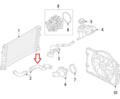 Imagem 2 de 3 de Motorcraft Fusion Km-5009 9e5z-8260-c Mangueira Superior