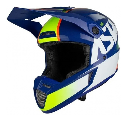 Capacete Asw Bridge Azul Branco Motocross Trilha 2022 Tamanho do capacete 58