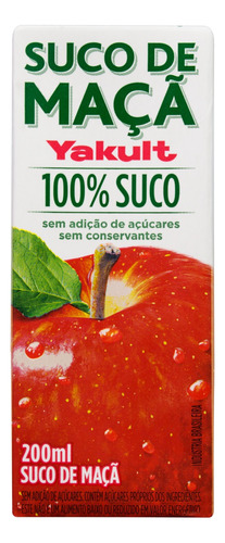Suco de maçã  Yakult sem glúten 200 ml 