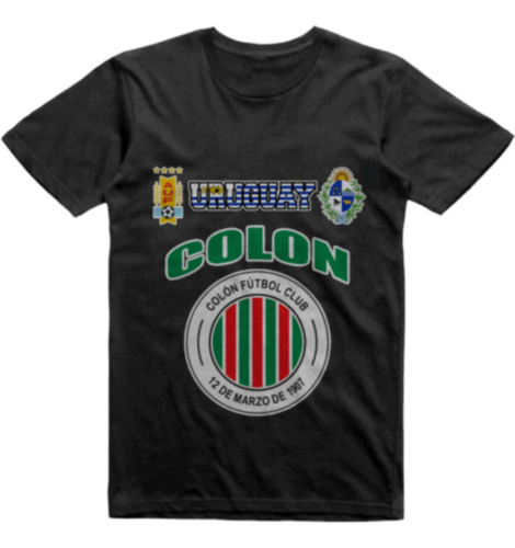 Remera Algodon Negra Uruguay Colon Fc M02