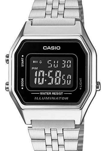 Relógio Casio Feminino Vintage Prata La680wa-1bdf Cor da correia Prateado