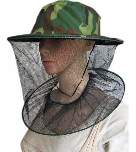 Chapéu Pescador Camuflado C/proteção Anti-moscas Mosquitos