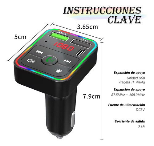 Transmisor Receptor De Adaptador Bluetooth Para Auto Estéreo
