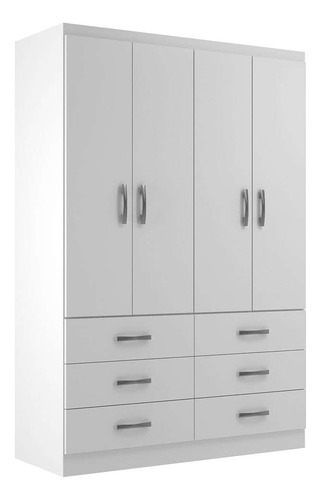 Guarda-roupa Solteiro Treviso 4 Pt 6 Gv Branco