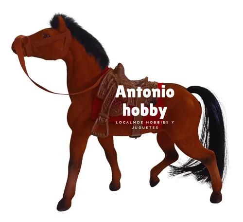 Caballo De Juguete Con Montura 20 Cm De Paño Felpa La Plata - $ 8.045