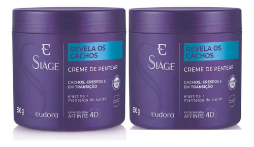 02 Creme De Pentear Revela Cachos Siàge Eudora 500g