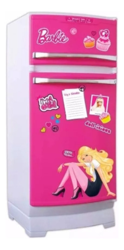 Heladera Glam Barbie Con Accesorios 60cm Color Rosa