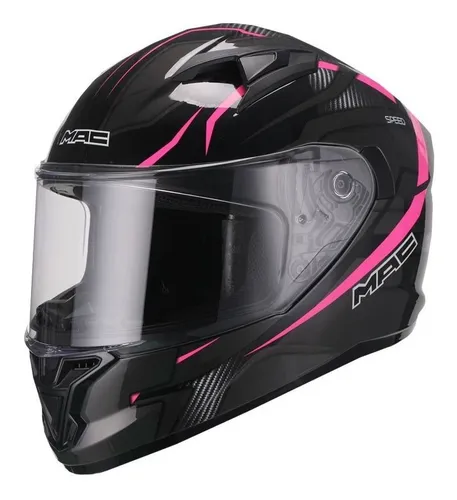 Casco Moto Integral Mac Speed Riot Pink Dama Mujer Znorte