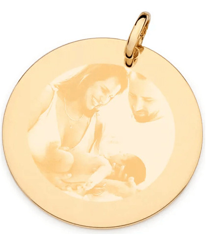 Pingente Medalha Personalizada Banhado Ouro Com Kit Presente