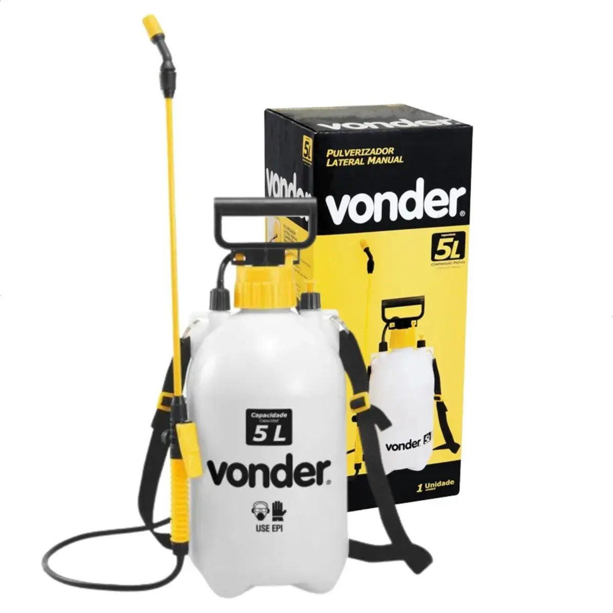 Pulverizador Lateral 5 Litros Com Compressão Prévia Vonder Cor Branco