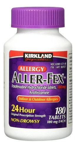  Antihistamínico 180 Mg Aller Fec Sin Sueño Alergia 365 Tabs Sabor Neutro