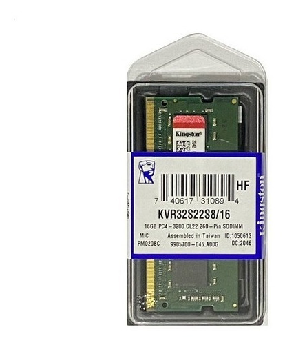 Memoria Ram Para Laptop Kingston Ddr4 16gb 3200mhz 