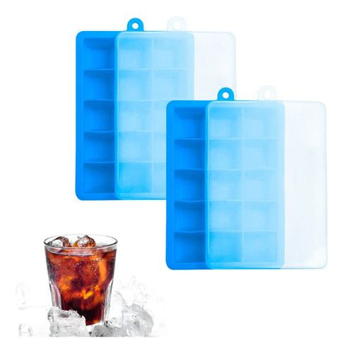 Set 2 Charolas Hielo Grande Cubos De Hielo 15 Cubos De Hielo