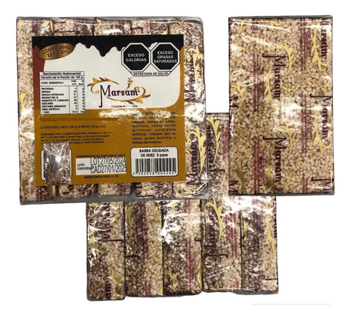 50 Barras Alegrias Amaranto 46g C/u Nuez Chocolate Marsam