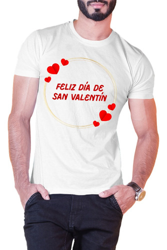 Playera Feliz Dia San Valentín Enamorados Amor Corazón Moda 