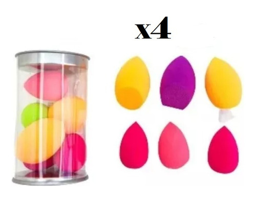 Set 6 Mini Esponjas Beauty Blender Tubo Aluminio