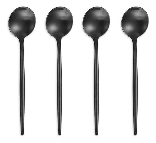 Keawell Cucharas Mia De Color Negro Satinado De 4 Piezas, Ac