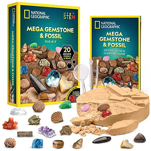 National Geographic Mega Fossil And Gemstone Dig Kit - Excav
