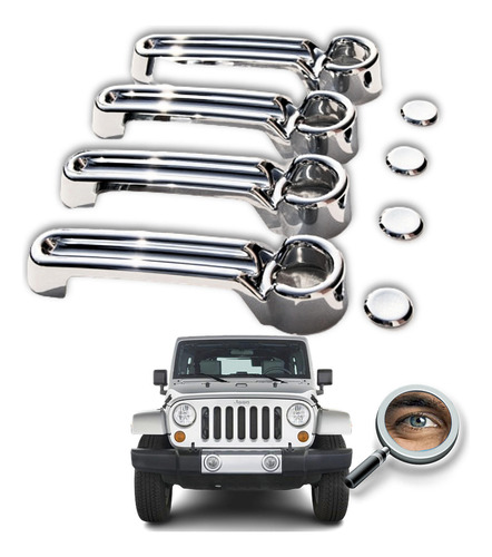 Jeep Wrangler Kit 4 Cubre Manijas Cromadas Tuningchrome