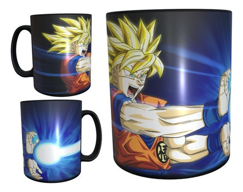 Taza Mágica Dragon Ball Goku Técnica Kame Hame Ha