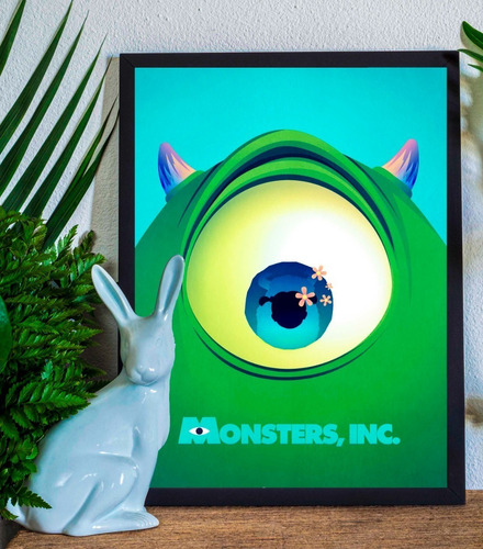 Cuadro Marco Negro Poster 33x48cm Monster Inc Mike Wazowsky