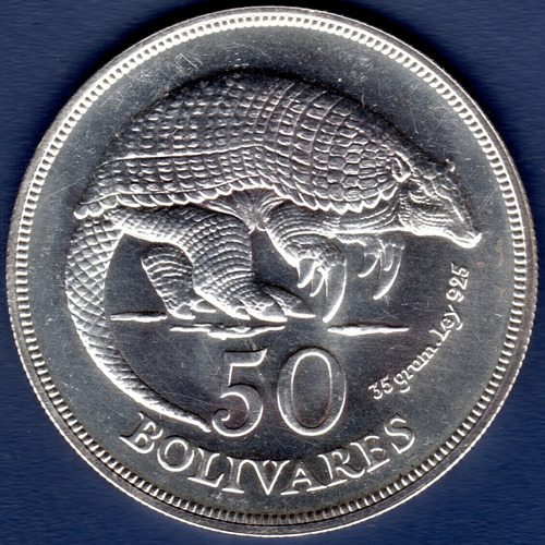 Moneda De 50 Bolívares De 1975 Fauna Armadillo Estándar