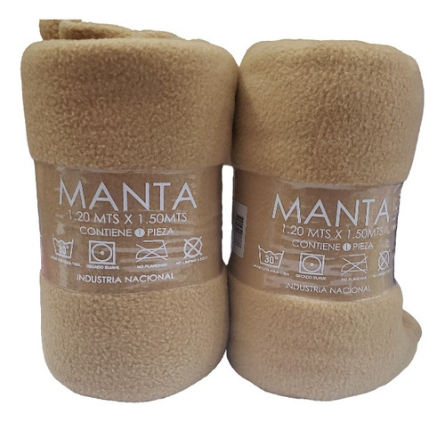 Manta Polar Lisa 120x150  Importada Premium Camel