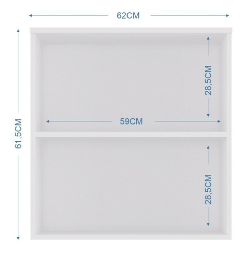 Imagen 3 de 3 de Mueble Superior Cocina Bruna 2 Puertas Blanco