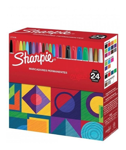 Marcadores Sharpie En Caja X 24 Piezas Pack Especial