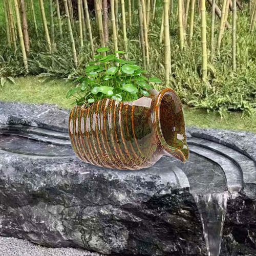 Olla De Arcilla Para Agua Circulante, Fuente De Verde