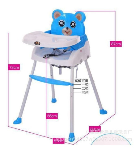 Silla Comedor De Bebe 3 En 1 Doble Altura Portatil Practico