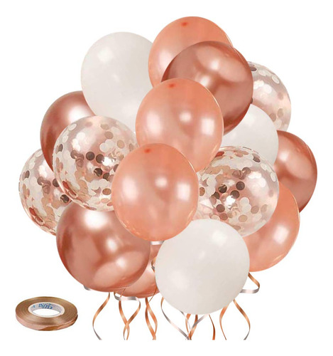 Zesliwy Globos De Confeti De Oro Rosa, Paquete De 50 Globos