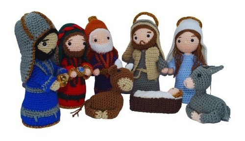 Nacimiento Completo 8 Figuras Tejidos A Crochet