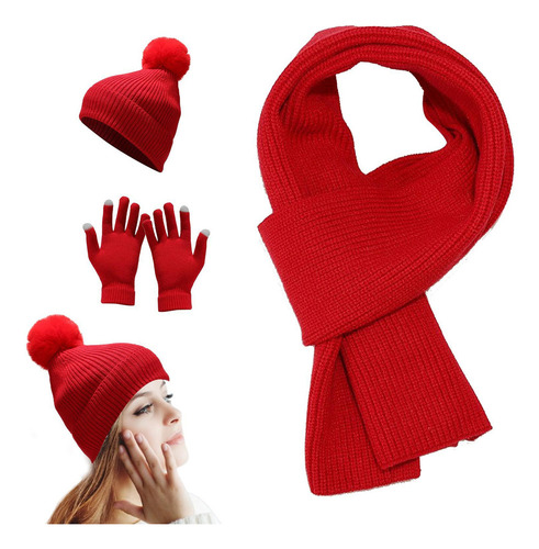 H Conjunto De Gorro Y Bufanda Conjunto De Invierno 3 En 1