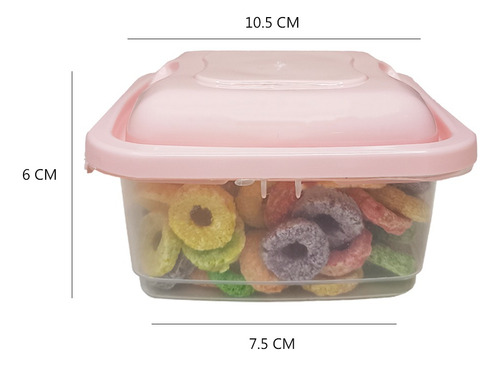 Contenedores De Plastico Cuadrados Th0301 Tapa Klip X3 Tamañ Multicolor