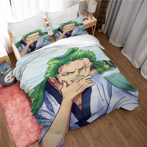 Juego De Cama Zoro De Una Pieza Con Funda De Edredón De Anim