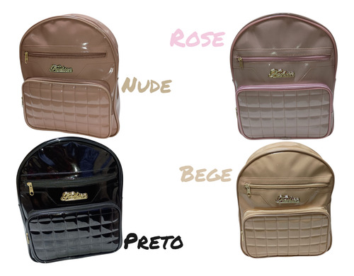 Mochila Bolsa Feminina Rose Liso