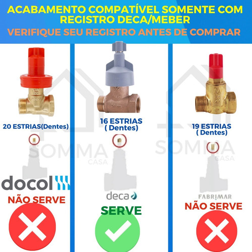 Acabamento Registro Docol Gali 806706 Base Deca Cromado