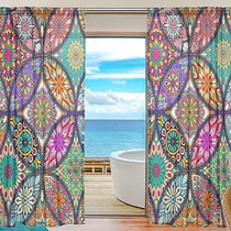 Comprar Paneles De Cortinas Mandala Colorido Ventana Bohemia Paneles