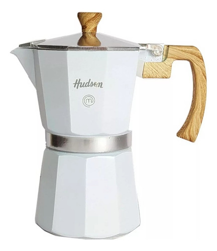 Cafetera Italiana Blanca Apta Inducción 9 Tzas Hudson