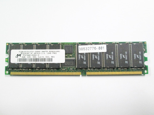 Imagem 1 de 2 de Memória Servidor Hp Micron Ecc Rdimm 4gb Pc2700r Cl2.5