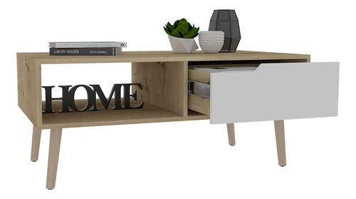 Mesa De Centro Modelo Oslo Color Blanco Duna
