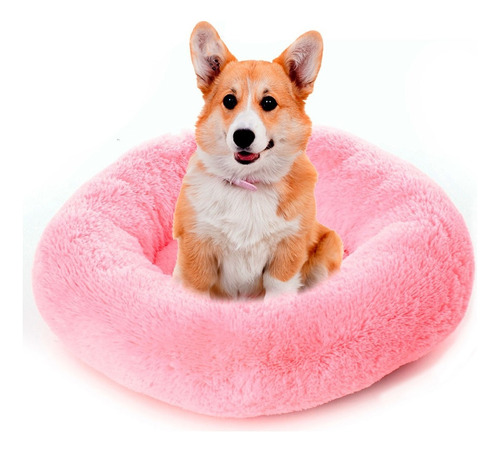 Caminha Nuvem Pet Redonda Cachorros E Gatos Tam G 60cm Cor Rosa Desenho Sem Desenho