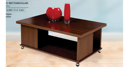 Mesa Ratona De Centro Living. Melamina. 100cm. X60 Cod. 3007