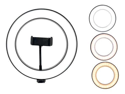 Aro Luz Led Regulable 26cm Con Soporte Para Teléfono Flash