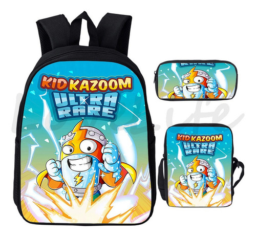 Mochila Con Estampado Game Superzings, 3 Unidades/juego De M