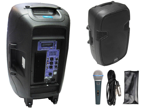 Bafle Potencia Activo 15 600w Usb Mp3 Bt + Mic Pro Bt49 Prem