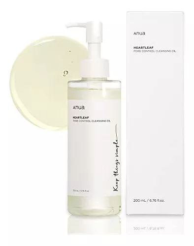 Aceite ANUA Heartleaf control de poros aceite limpiador limpiador facial  coreano, eliminación diaria de puntos negros de maquillaje ANUA noche para  piel todas de 200mL/1g 30+ años