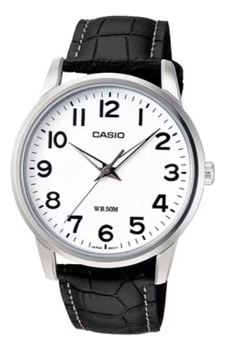 Reloj Casio Caballero Mtp-1303l- 7bvdf/ Cuero Negro Dial Bla